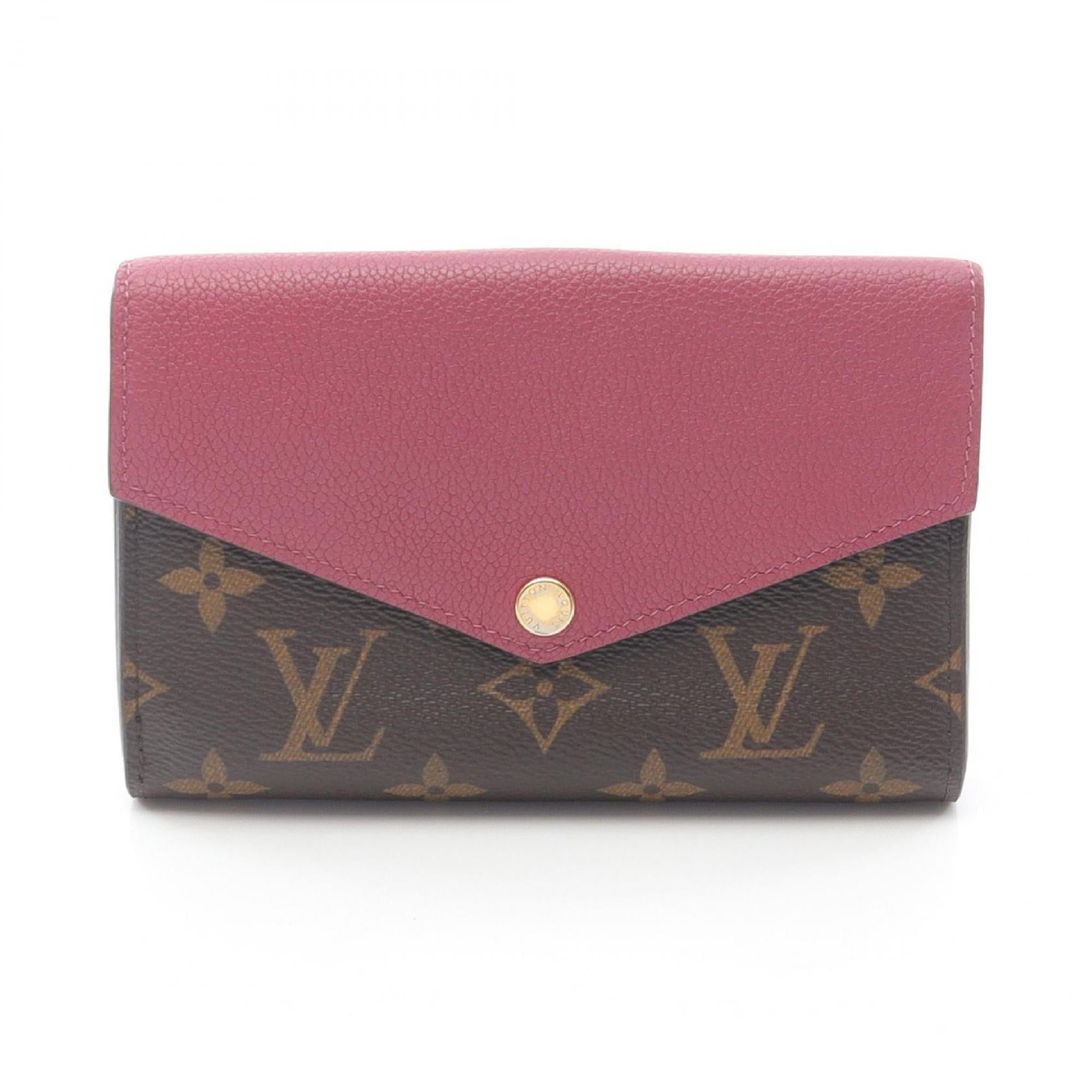 Louis Vuitton Brown Pink Pvc Leather Wallet (Bi-Fold) (Pre-Owned)