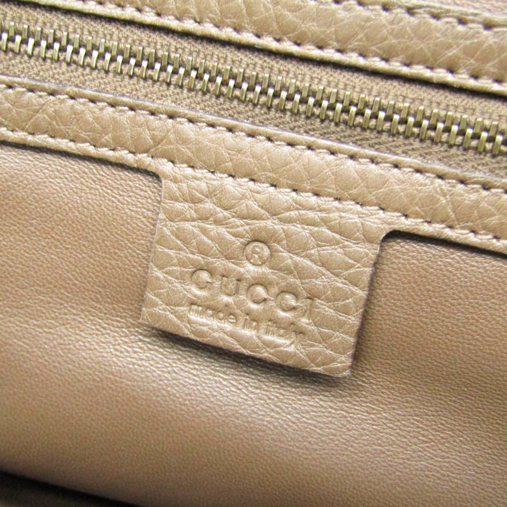 Gucci Bamboo Shoulder Bag Leather Brown Leather Shoulder Bag Bag (Pre-Owned)
