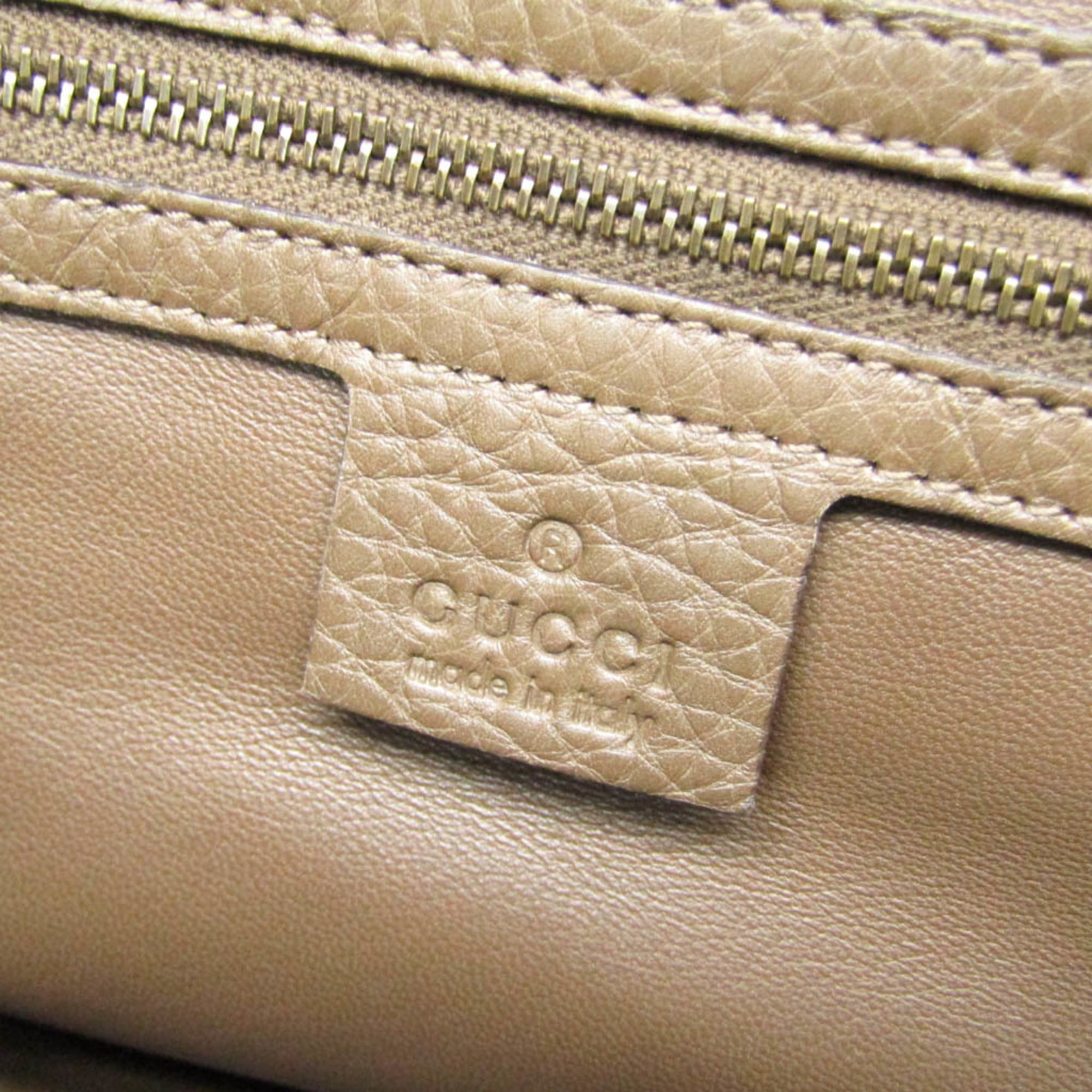 Gucci Bamboo Shoulder Bag Leather Brown Leather Shoulder Bag Bag (Pre-Owned)