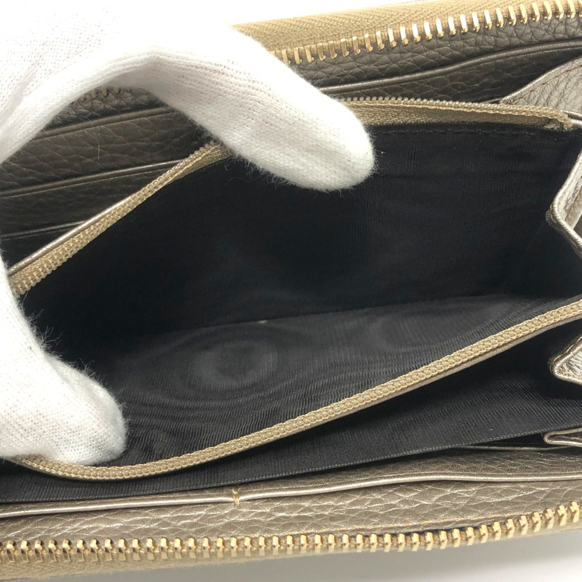 Gucci Gold Leather Long Wallet (Bi-Fold) (Pre-Owned)