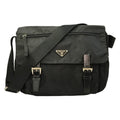 Prada Black Nylon Leather Shoulder Bag (Pre-Owned)