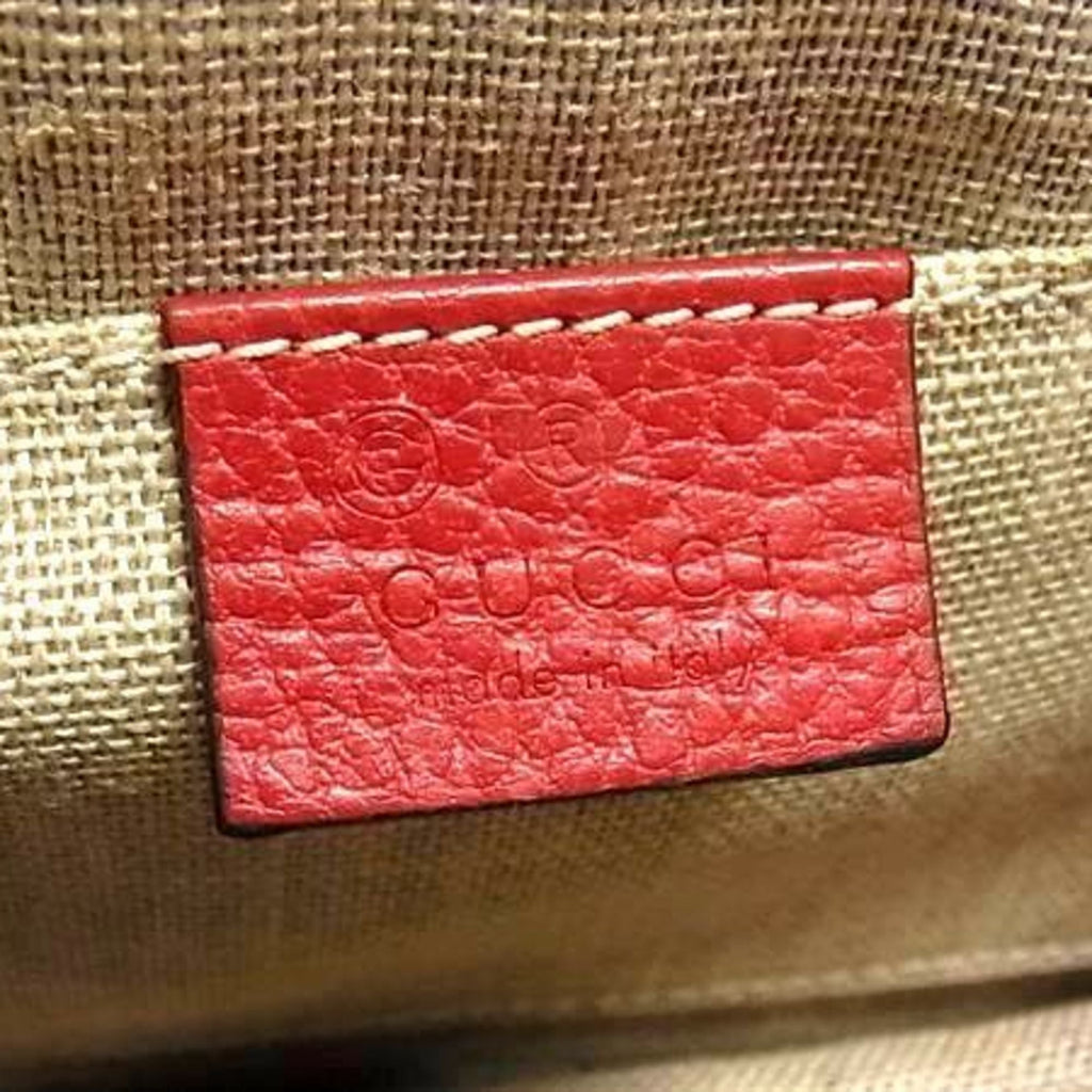 Gucci Red Color Leather Shoulder Bag (Pre-Owned)