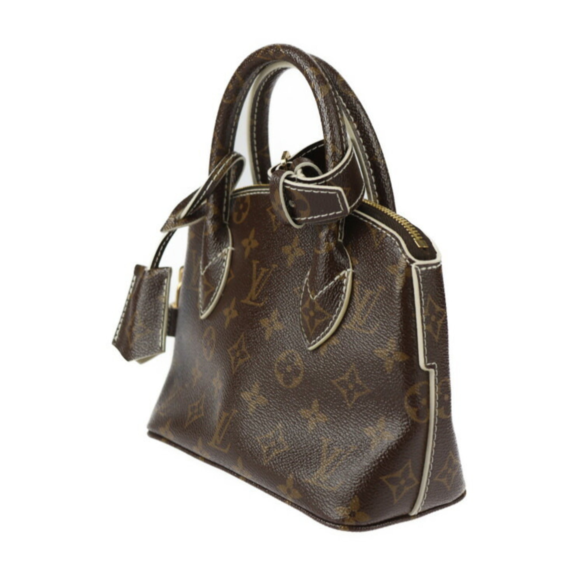 Louis Vuitton Brown Ivory Monogram Pvc Leather Handbag Tote Bag (Pre-Owned)