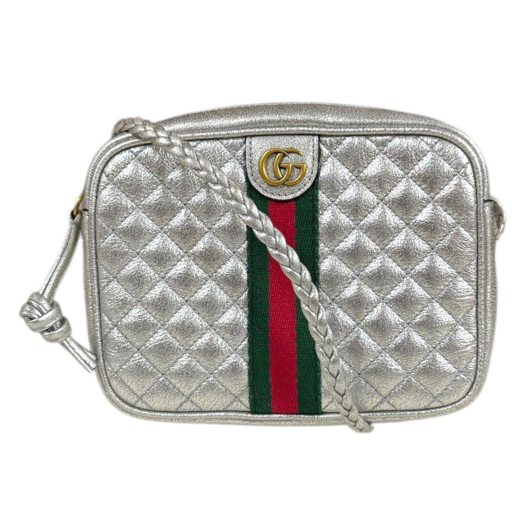 Gucci Silver Leather Shoulder Bag (Pre-Owned)