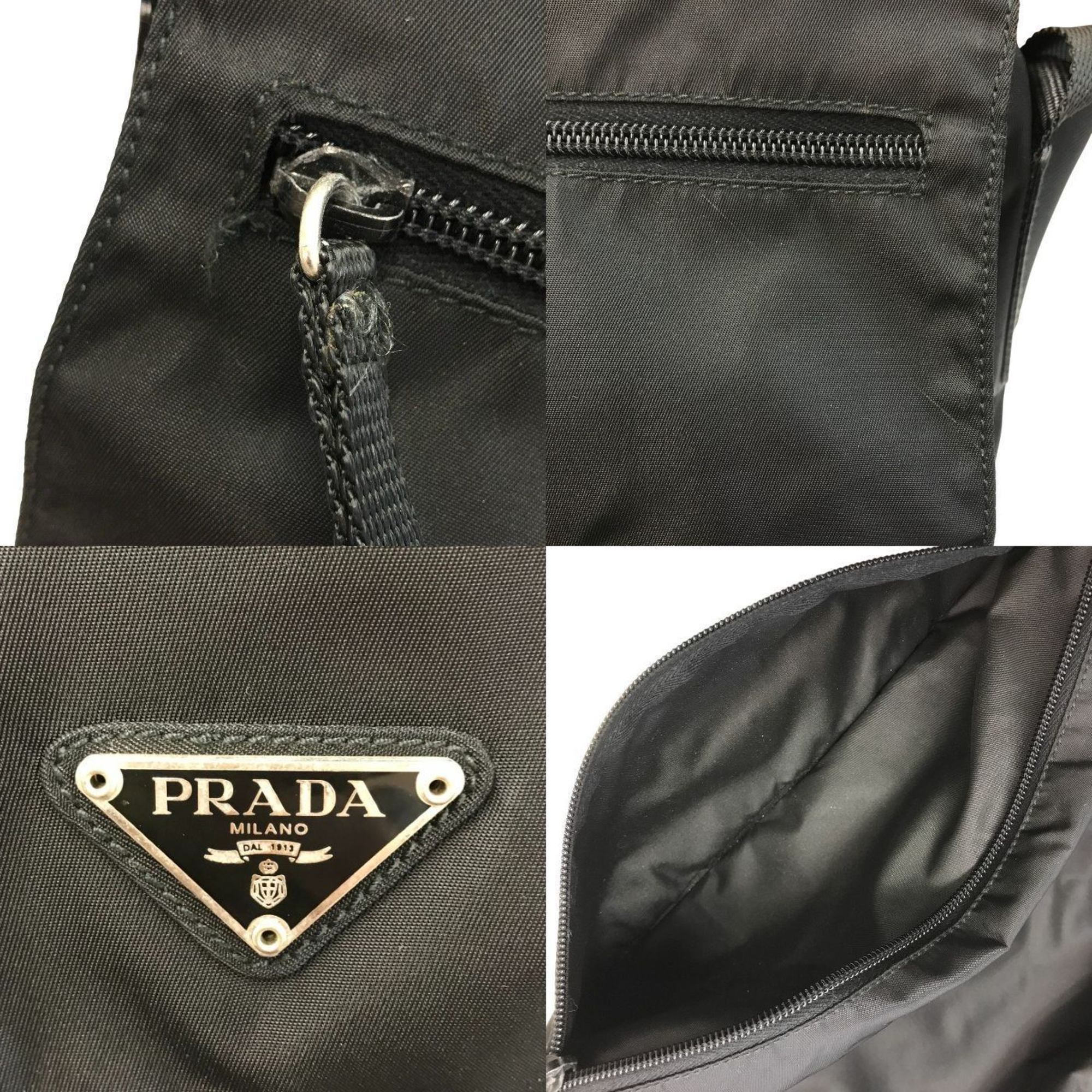 Prada Black Nylon Leather Shoulder Bag (Pre-Owned)
