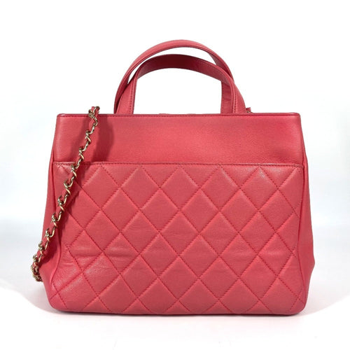 Chanel Pink Grained Calfskin Shoulder Bag Tote Bag (Pre-Owned)