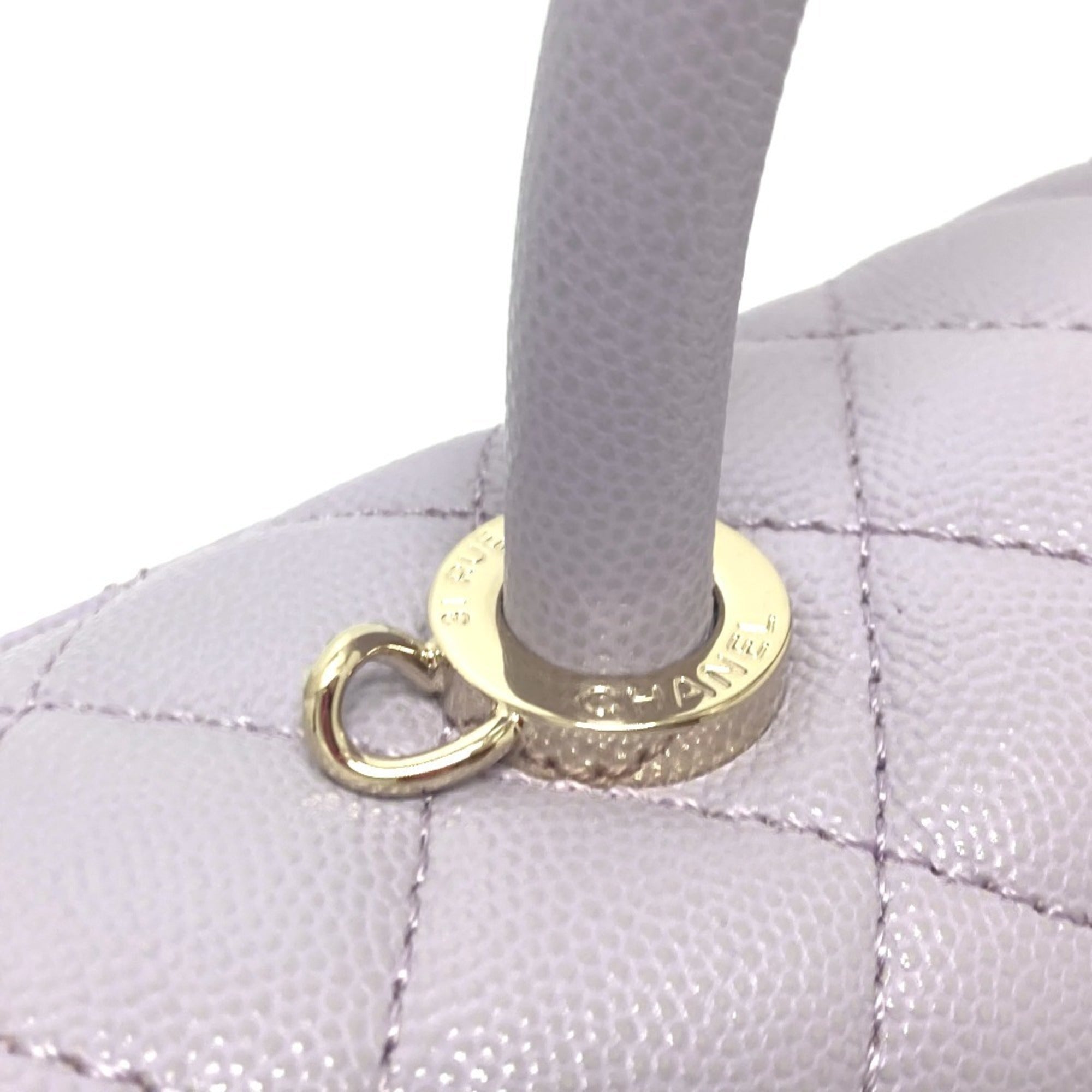 Chanel Purple Grained Calfskin Handbag Shoulder Bag (Pre-Owned)