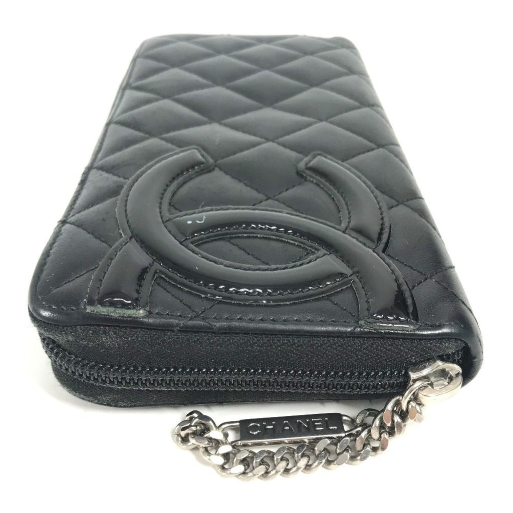 Chanel Cambon Black Leather Long Wallet (Bi-Fold) (Pre-Owned)