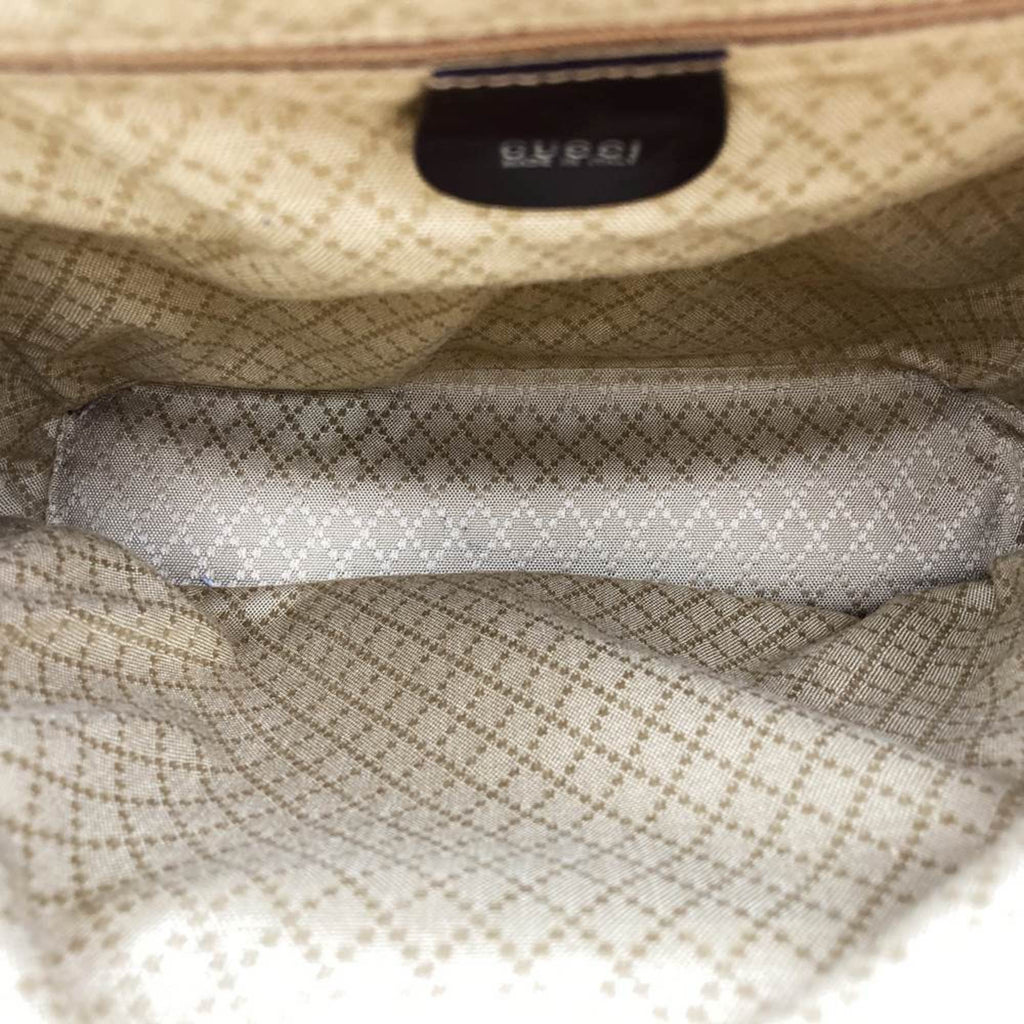 Gucci Brown Leather Nylon Sling Bag (Pre-Owned)