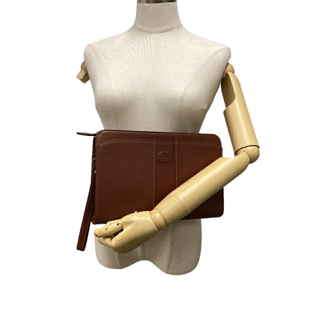 Burberry Brown Leather Clutch Bag (Pre-Owned)