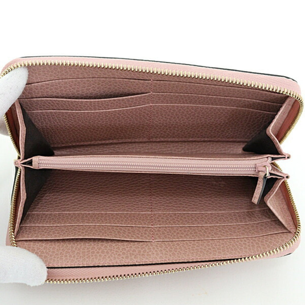 Gucci Pink Leather Long Wallet (Bi-Fold) (Pre-Owned)