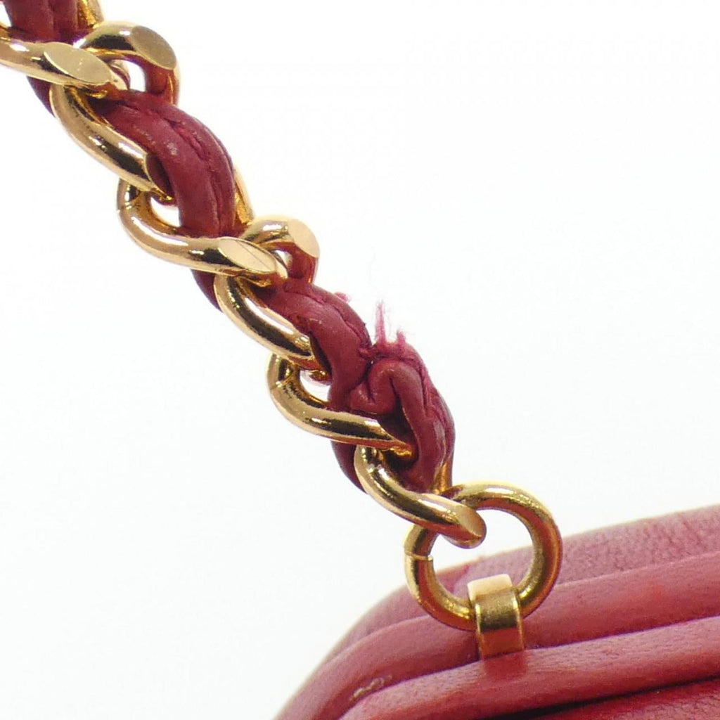 Chanel Red Color Leather Shoulder Bag (Pre-Owned)
