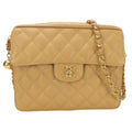 Chanel Beige Grained Calfskin Shoulder Bag (Pre-Owned)