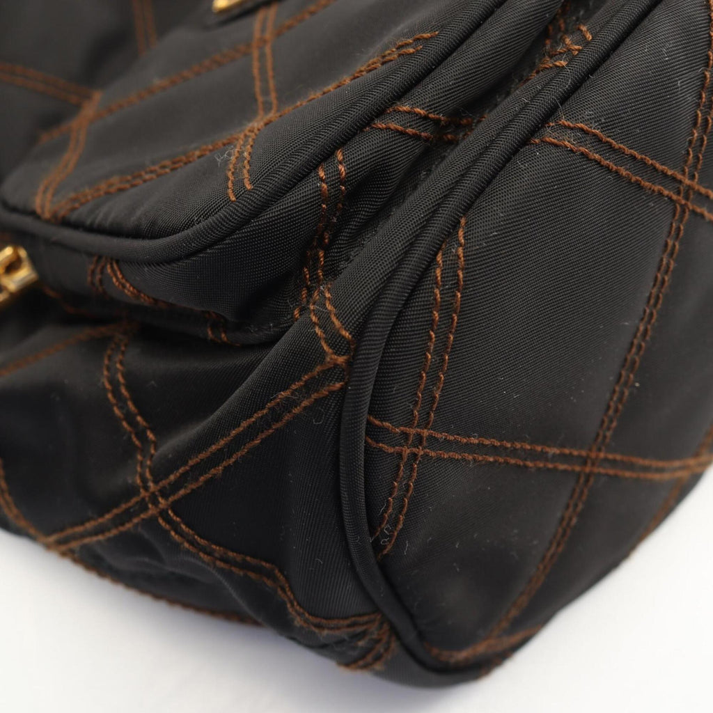 Prada Black Nylon Saffiano Triangle Handbag (Pre-Owned)