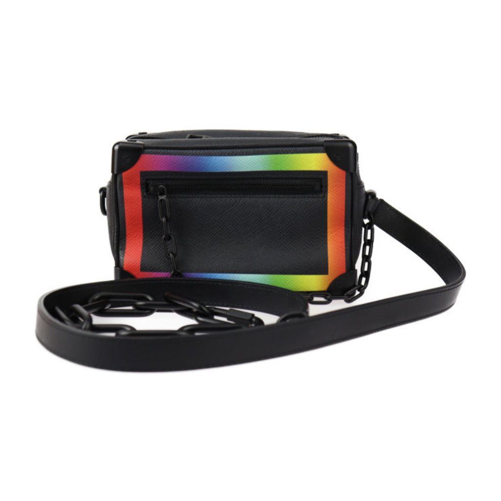Louis Vuitton Black Multi-Color Taiga Leather Handbag Pochette Shoulder Bag (Pre-Owned)