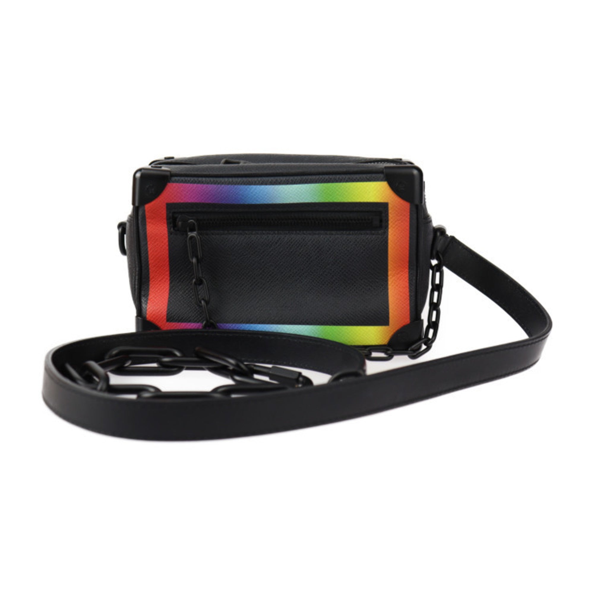 Louis Vuitton Black Multi-Color Taiga Leather Handbag Pochette Shoulder Bag (Pre-Owned)