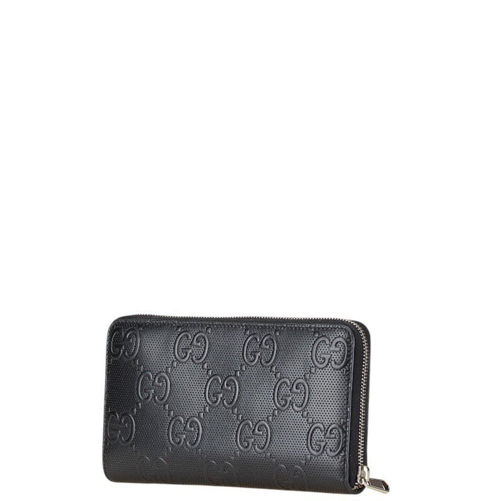 Gucci Black Leather Long Wallet (Bi-Fold) (Pre-Owned)