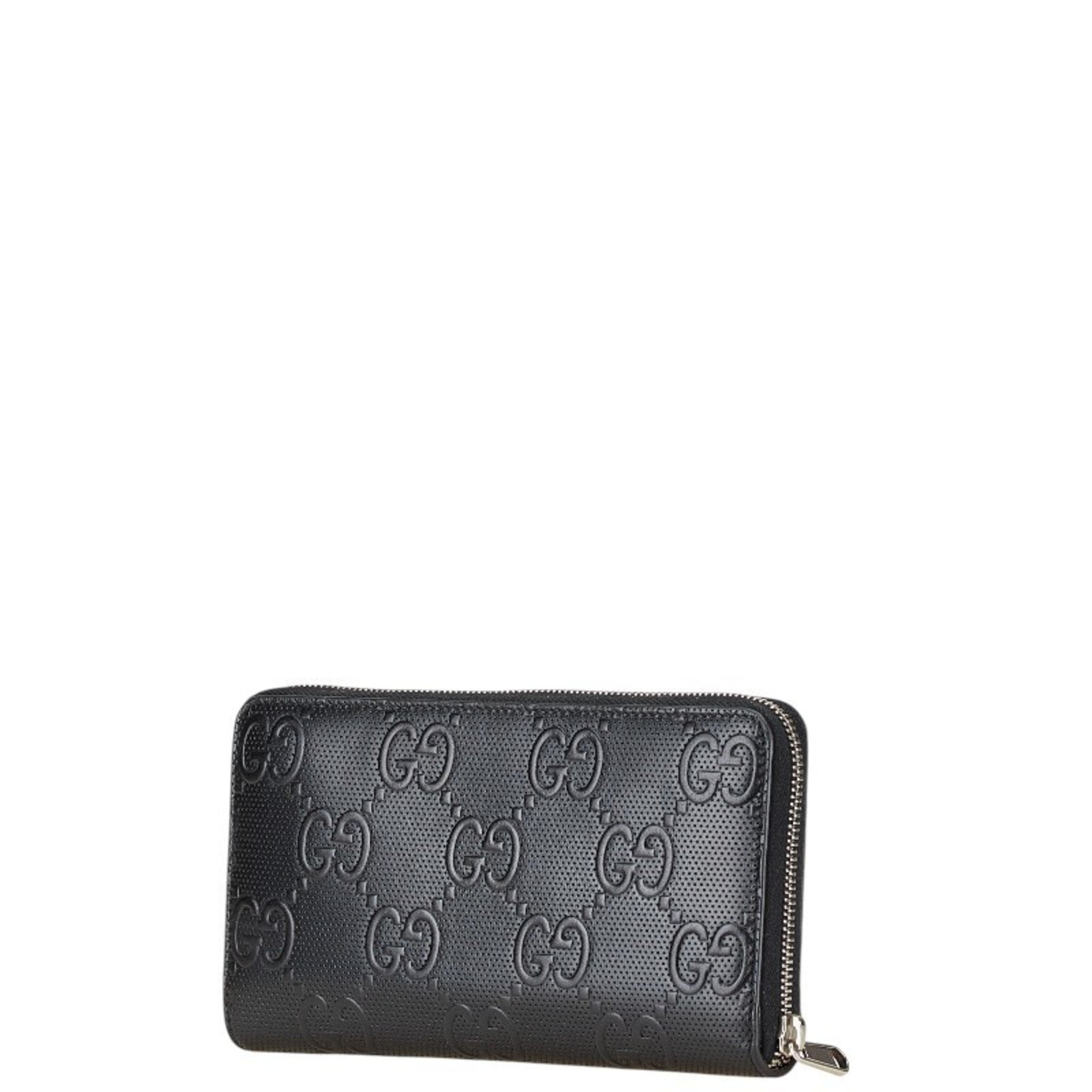 Gucci Black Leather Long Wallet (Bi-Fold) (Pre-Owned)