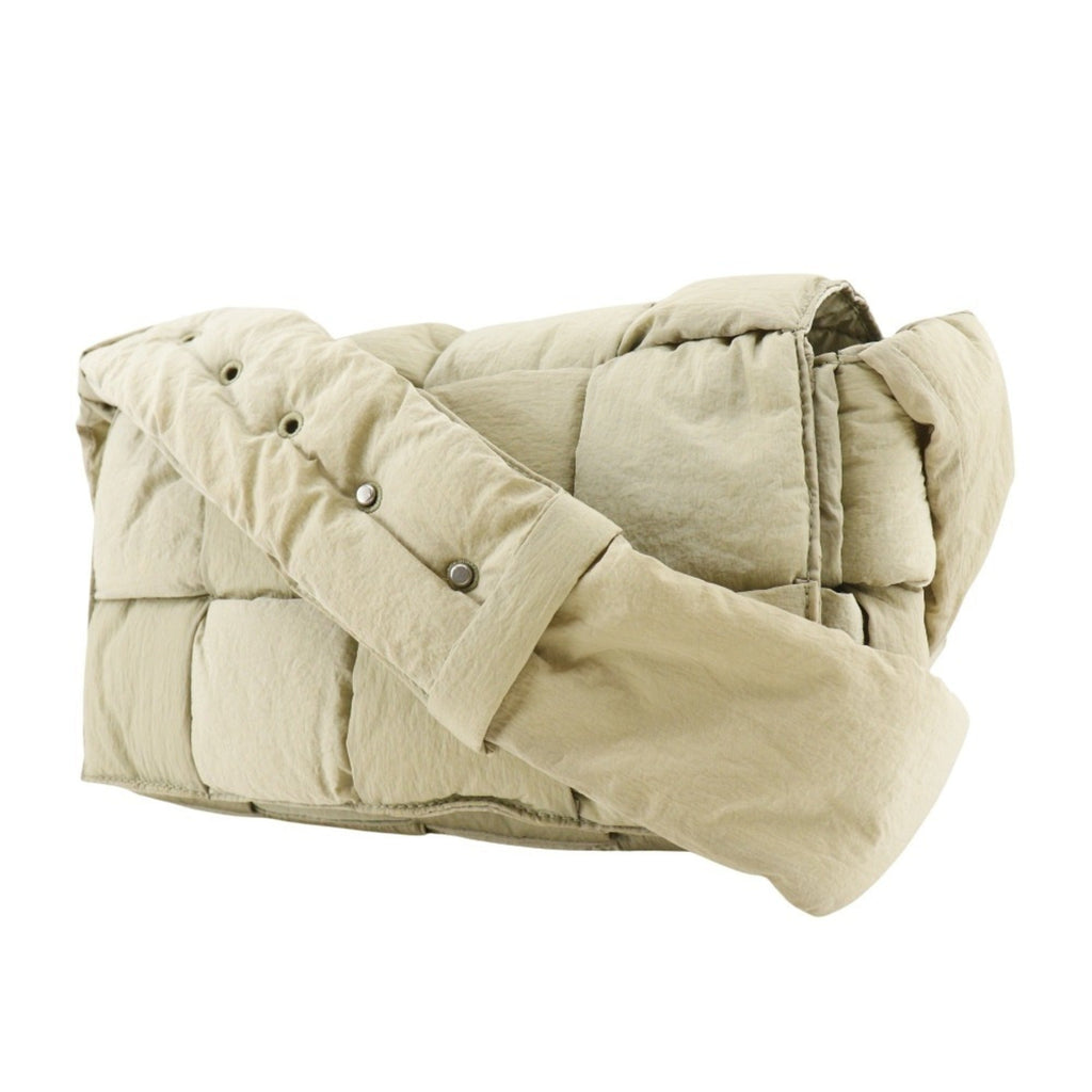 Bottega Veneta Khaki Nylon Pouch Shoulder Bag (Pre-Owned)