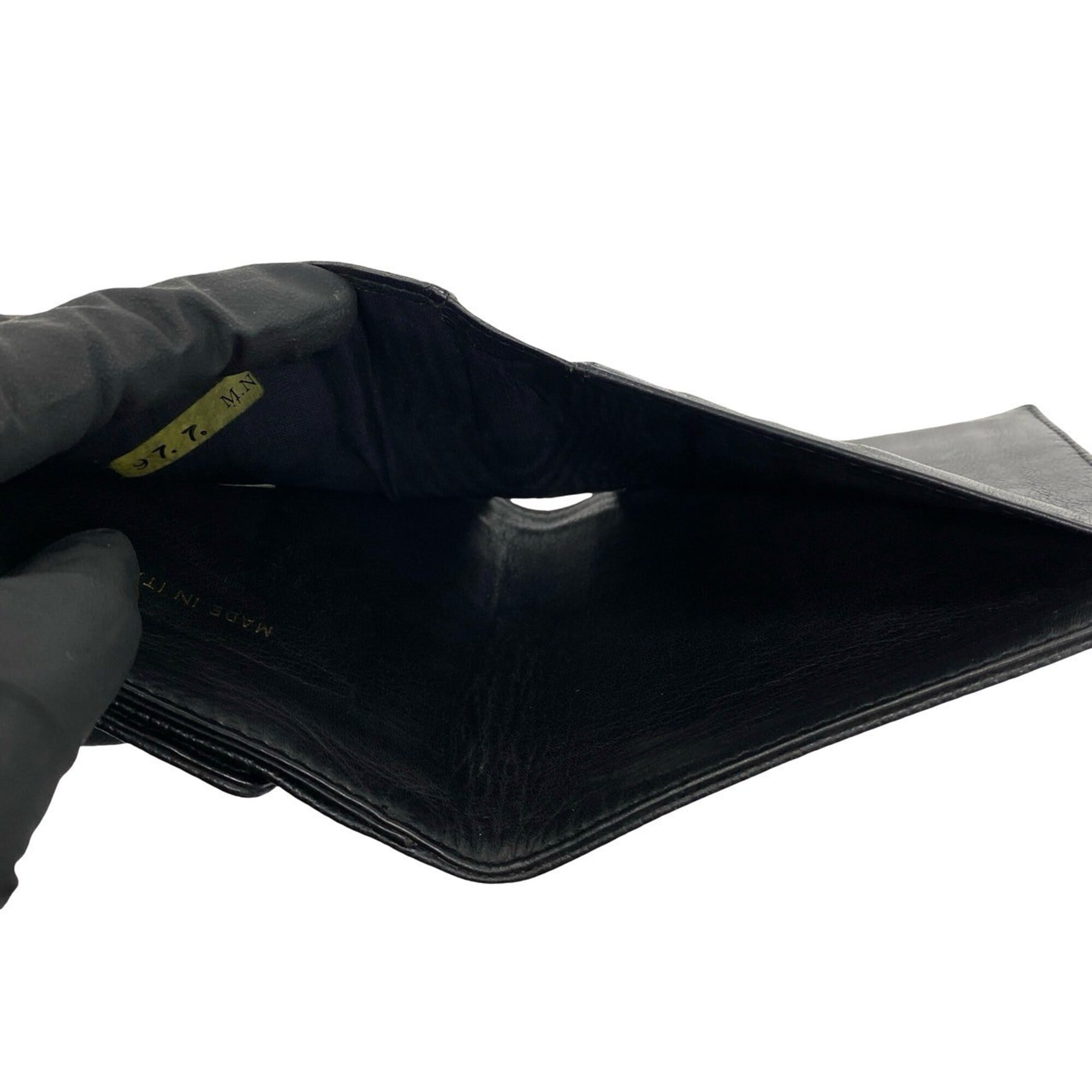 Chanel Black Grained Calfskin Wallet (Bi-Fold) (Pre-Owned)