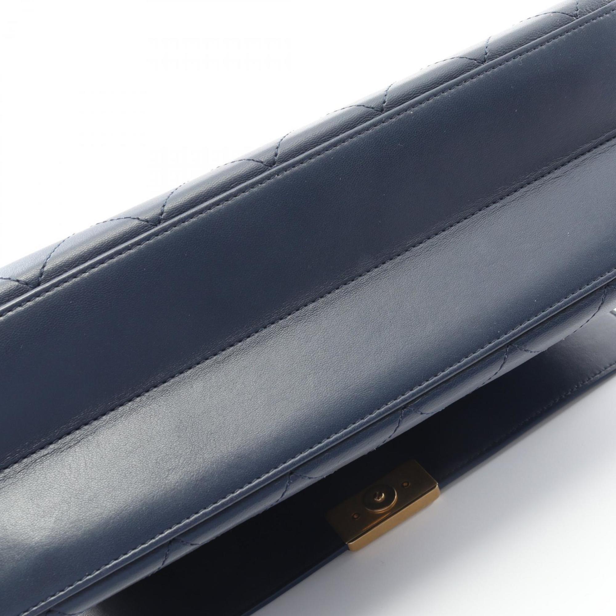 Chanel Navy Leather Shoulder Bag (Pre-Owned)