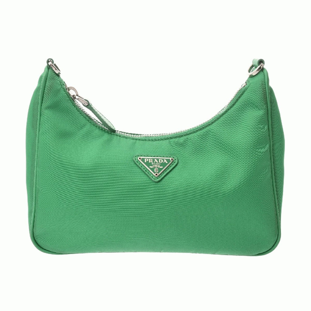 Prada Green Nylon Shoulder Bag (Pre-Owned)