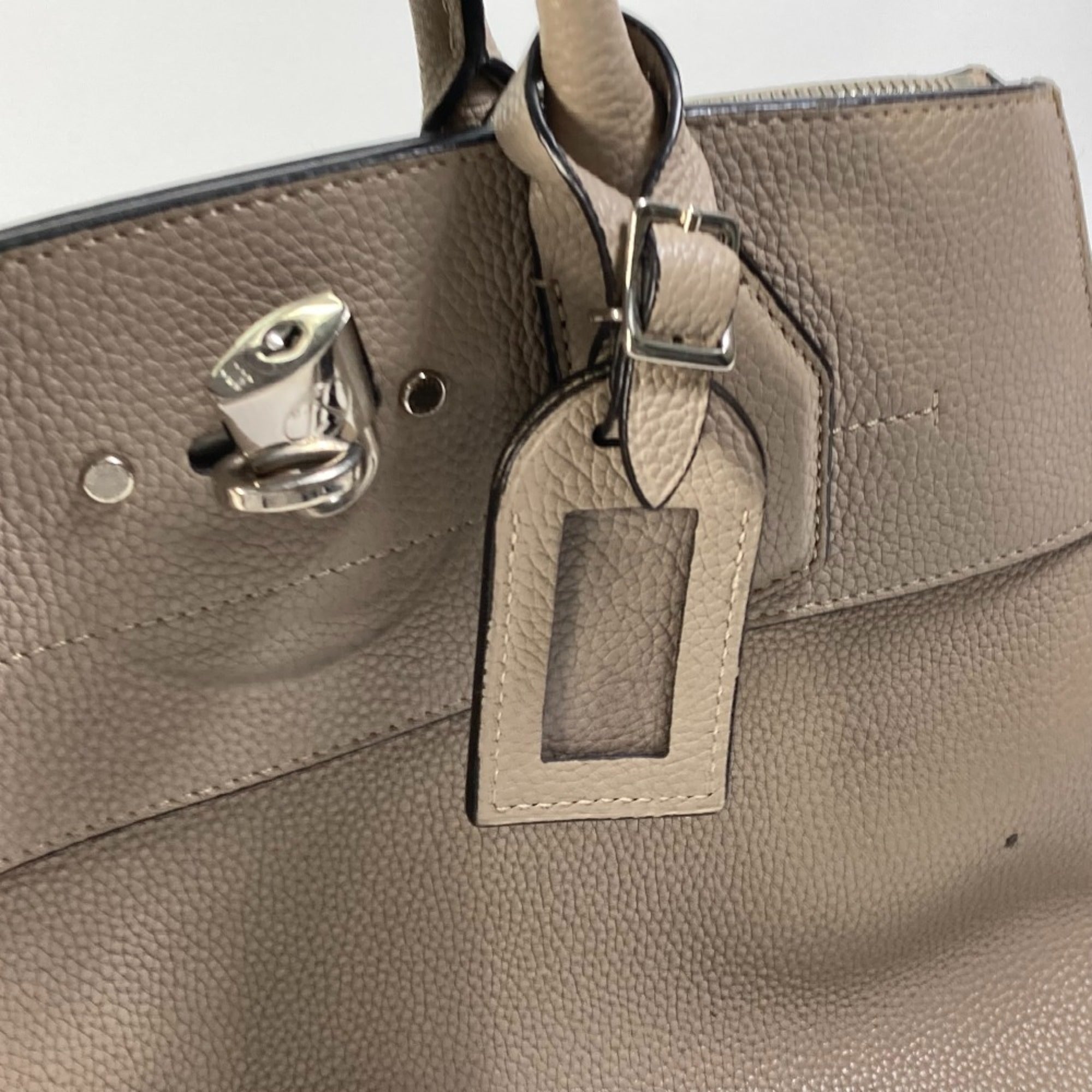 Louis Vuitton Gray Leather Handbag (Pre-Owned)