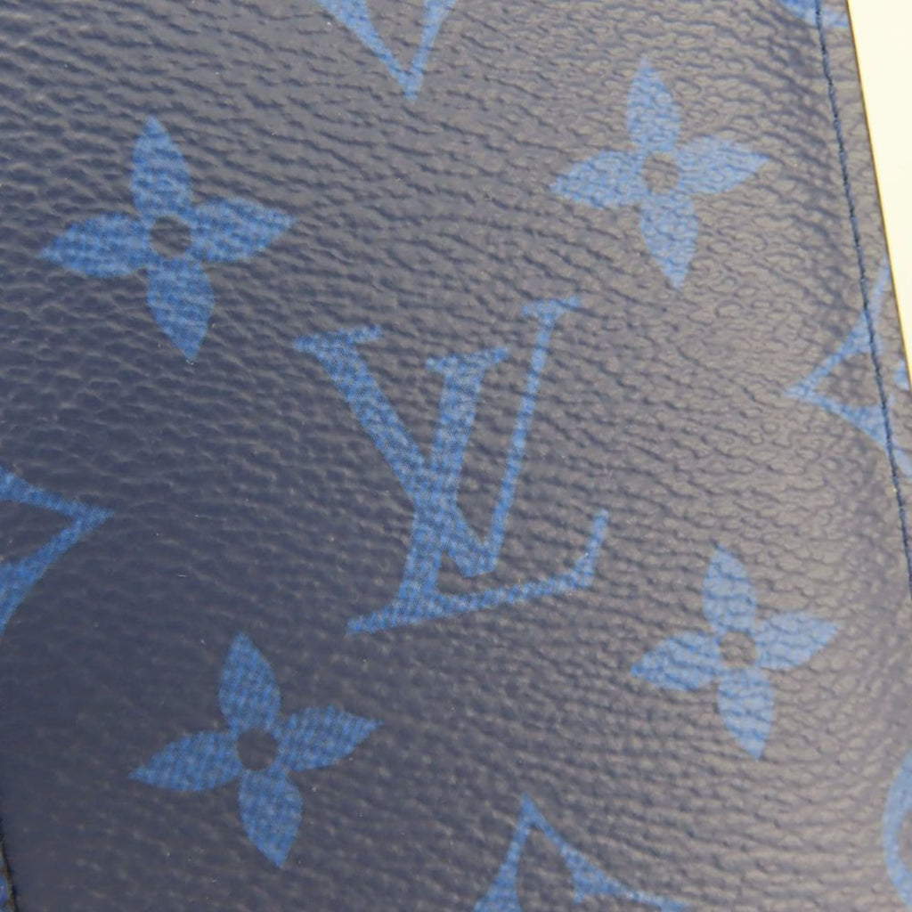 Louis Vuitton Blue Cobalt Taiga Leather Monogram Long Wallet (Bi-Fold) (Pre-Owned)