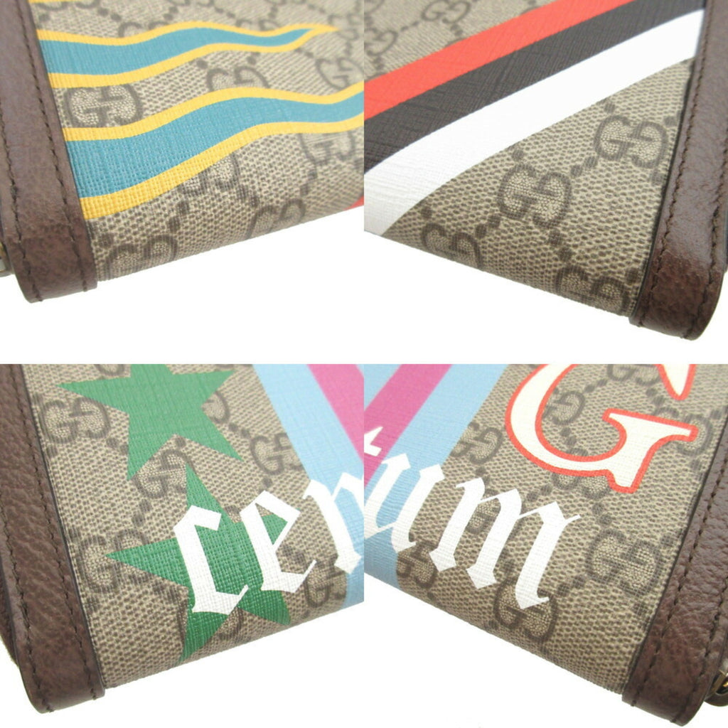 Gucci Beige Brown Gg Supreme Leather Coin Purse/Coin Case (Pre-Owned)