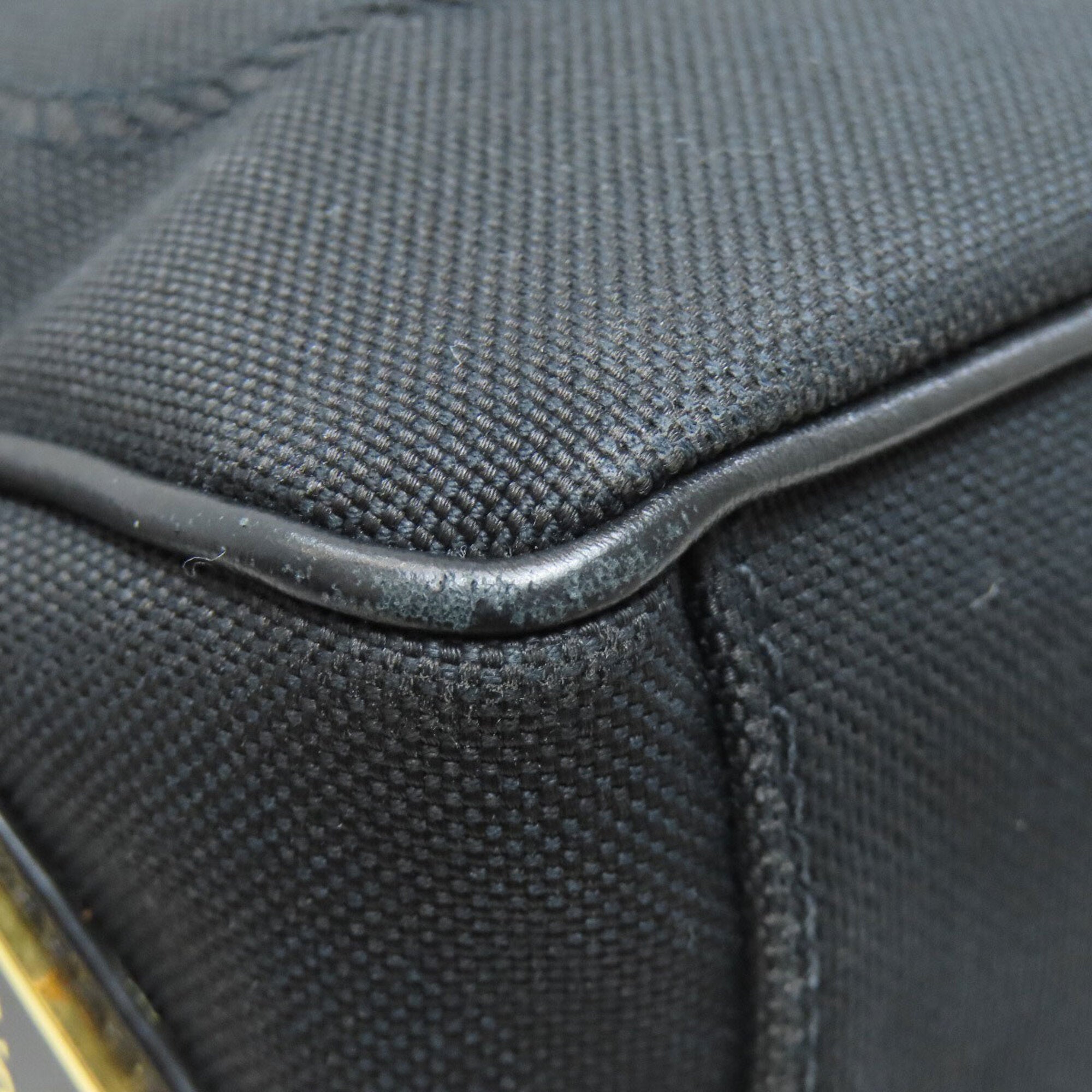 Prada Black Canvas Shoulder Bag (Pre-Owned)