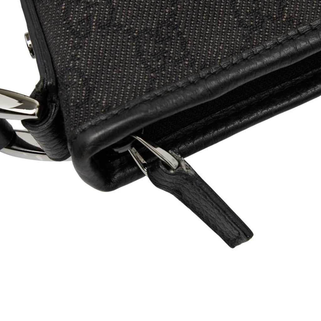 Gucci Black Canvas Leather Shoulder Bag (Pre-Owned)