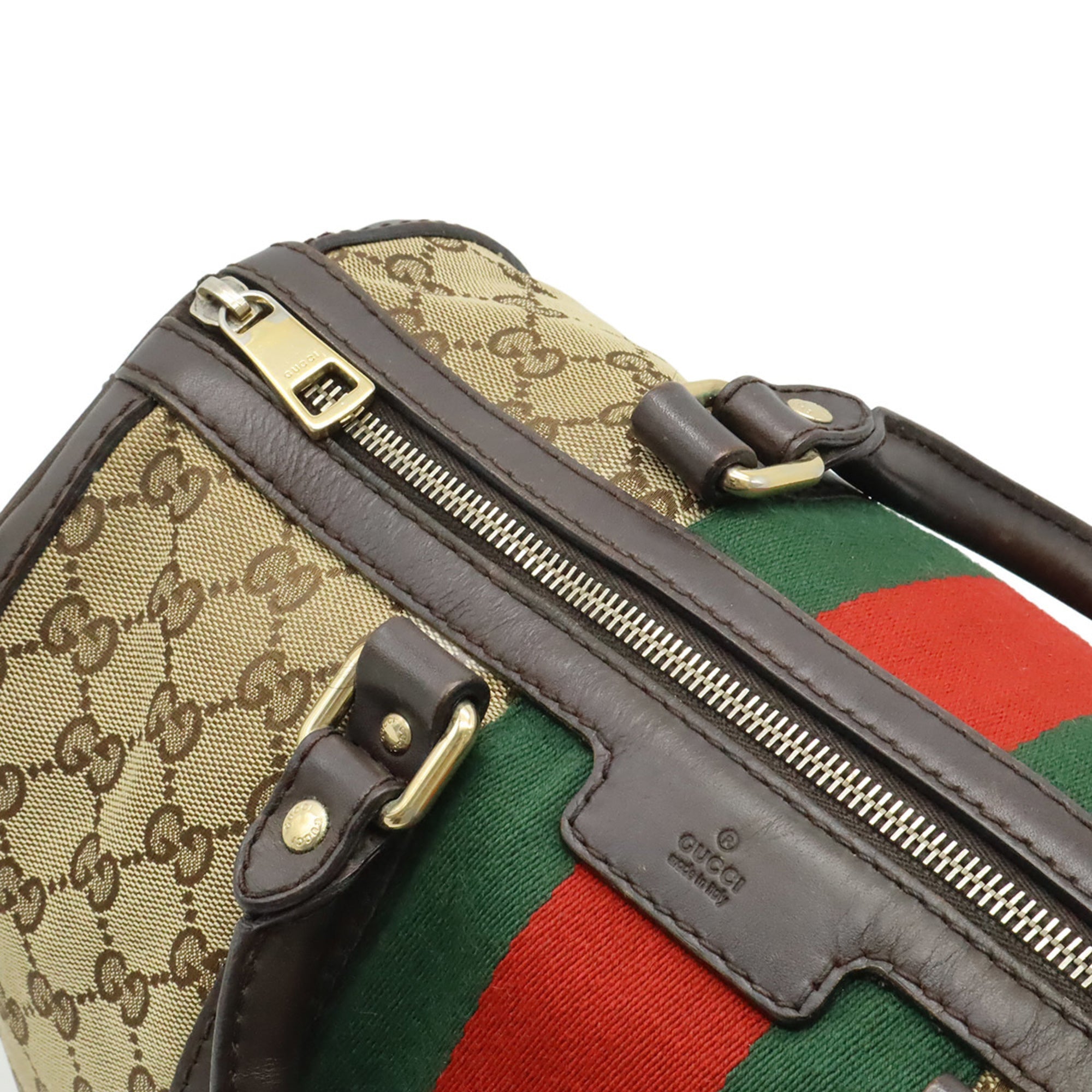 Gucci Beige Black Dark Brown Green Khaki Red Color Yellow Gg Canvas Handbag Shoulder Bag (Pre-Owned)