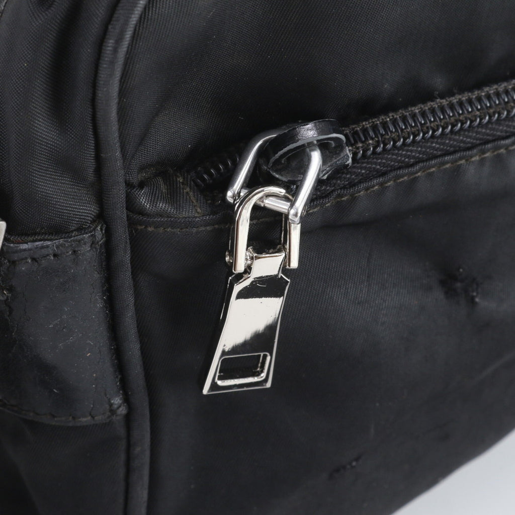 Prada Black Nylon Leather Shoulder Bag (Pre-Owned)