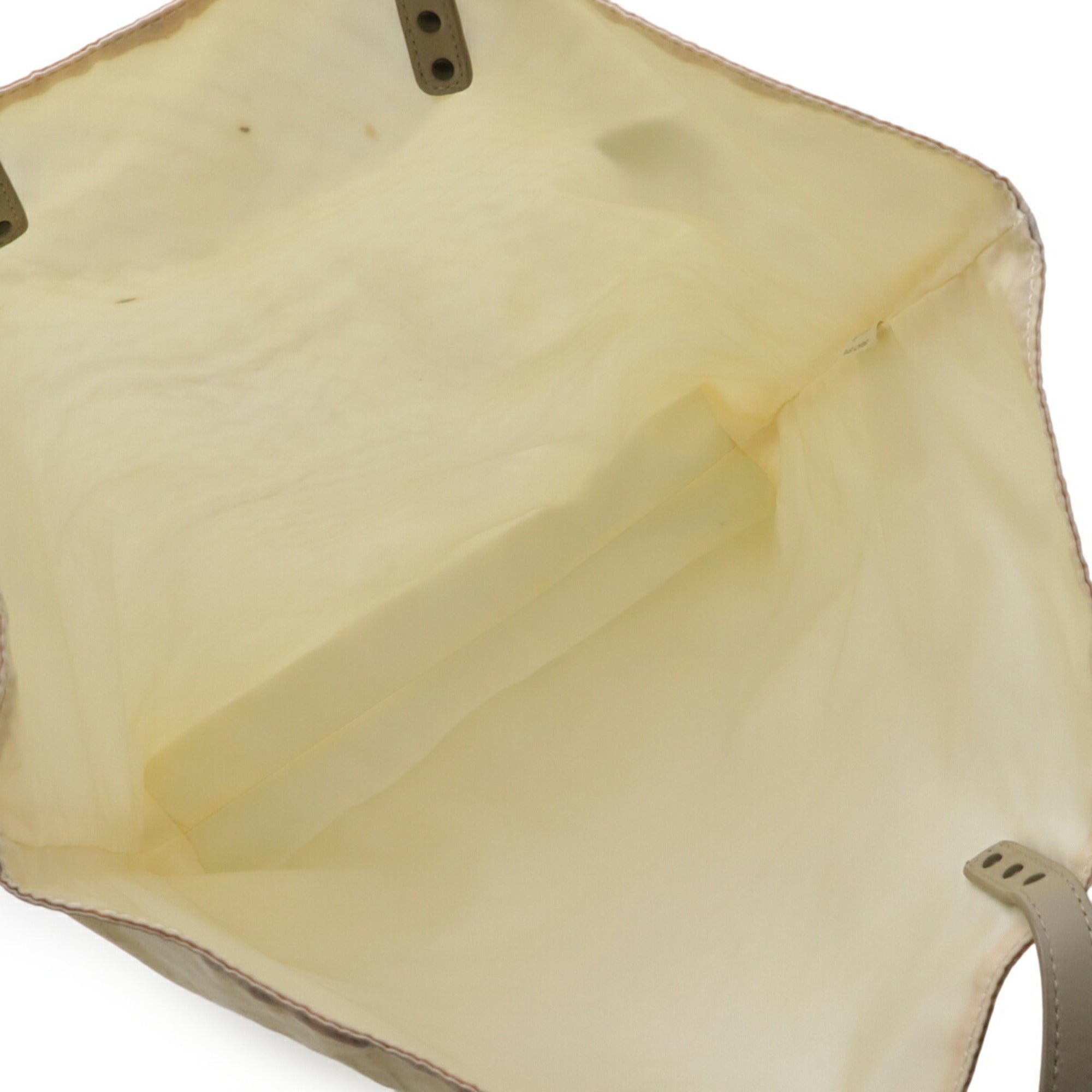 Bottega Veneta Intrecciolusion Beige Cream Sand Nylon Leather Shoulder Bag Tote Bag (Pre-Owned)