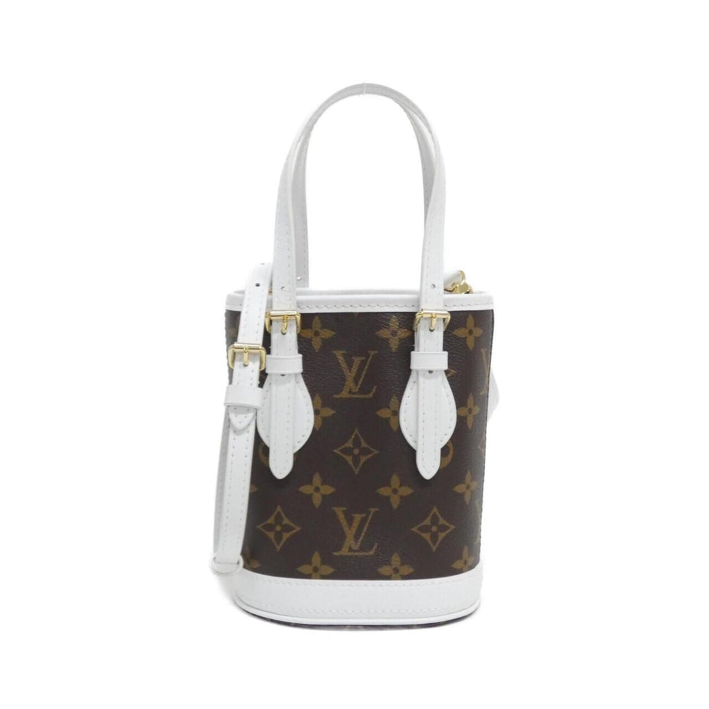 Louis Vuitton Blanc Marron Coated Canvas Leather Handbag (Pre-Owned)