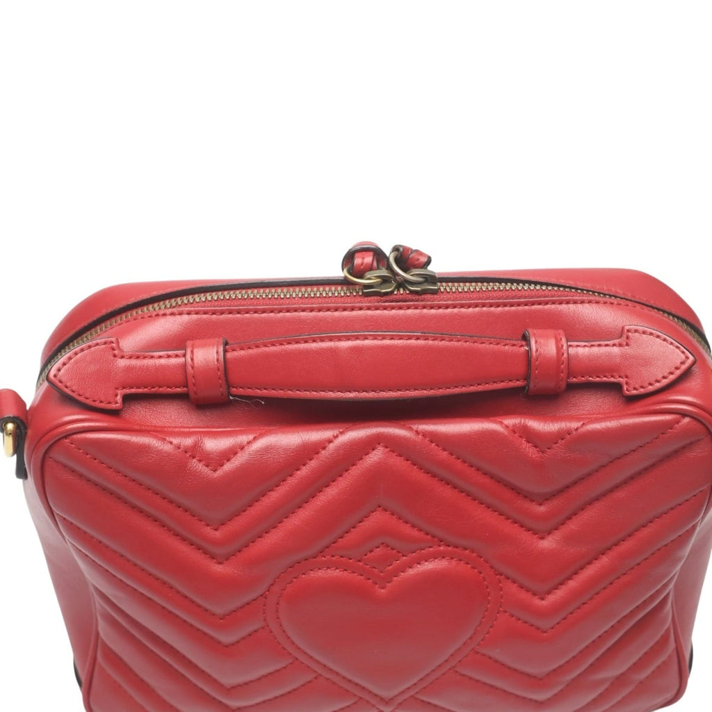 Gucci Red Color Leather Fanny Pack Sling Bag (Pre-Owned)