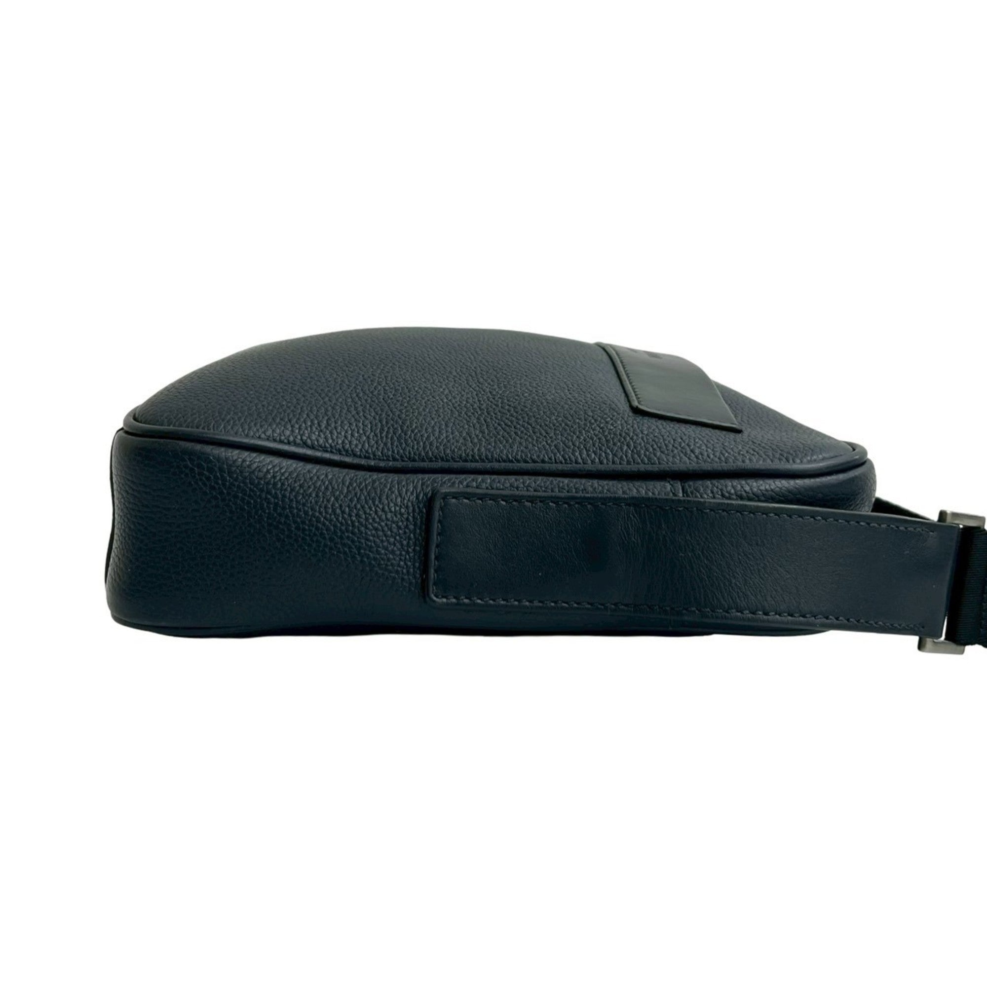 Prada Navy Nylon Leather Pochette Shoulder Bag Sling Bag (Pre-Owned)