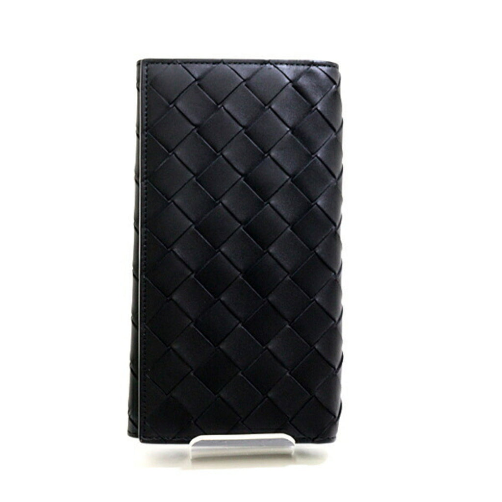 Bottega Veneta Black Green Leather Long Wallet (Bi-Fold) (Pre-Owned)