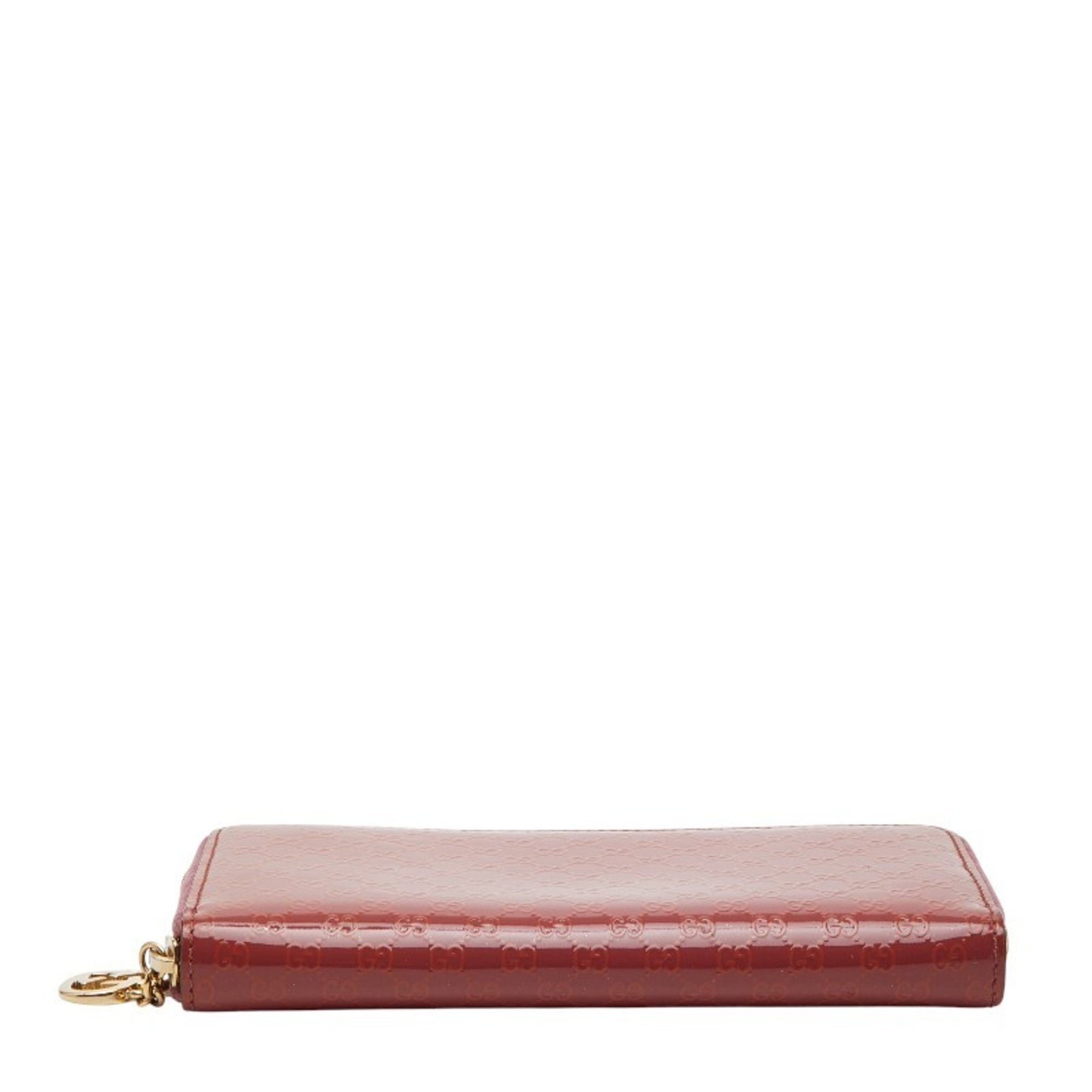 Gucci Pink Red Color Leather Long Wallet (Bi-Fold) (Pre-Owned)