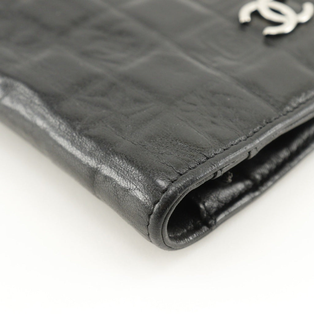 Chanel Black Leather Long Wallet (Bi-Fold) (Pre-Owned)