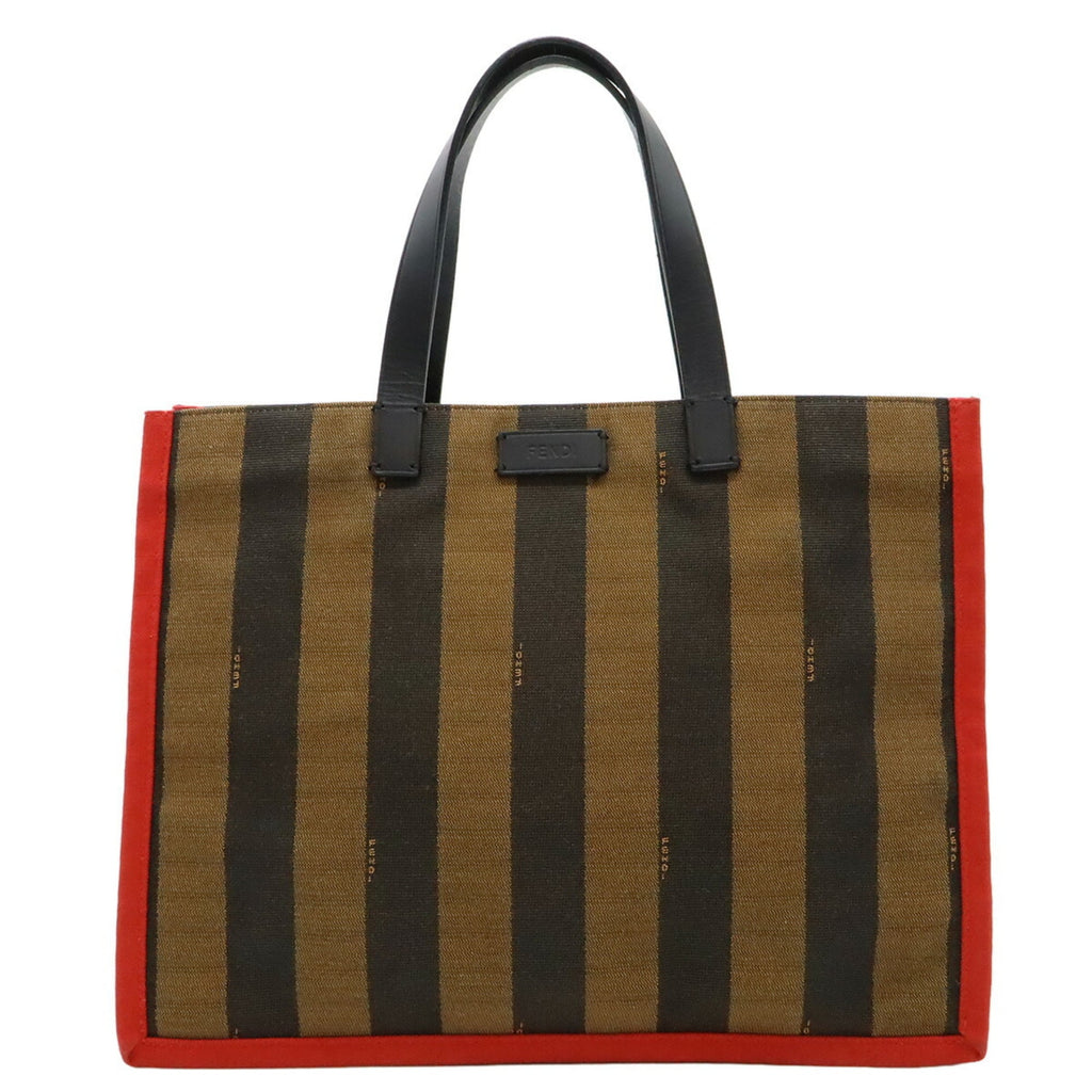 Fendi Black Khaki Brown Canvas Handbag Pouch Shoulder Bag Tote Bag (Pre-Owned)