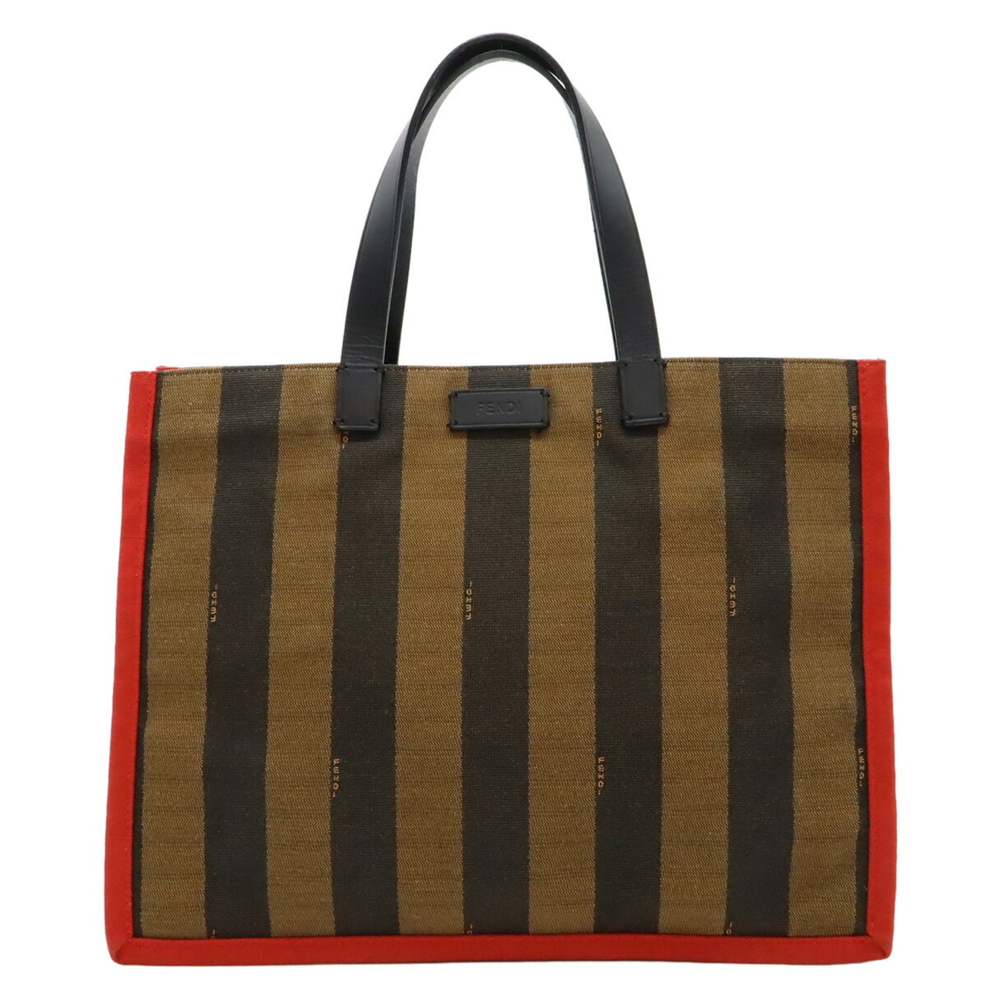 Fendi Black Khaki Brown Canvas Handbag Pouch Shoulder Bag Tote Bag (Pre-Owned)