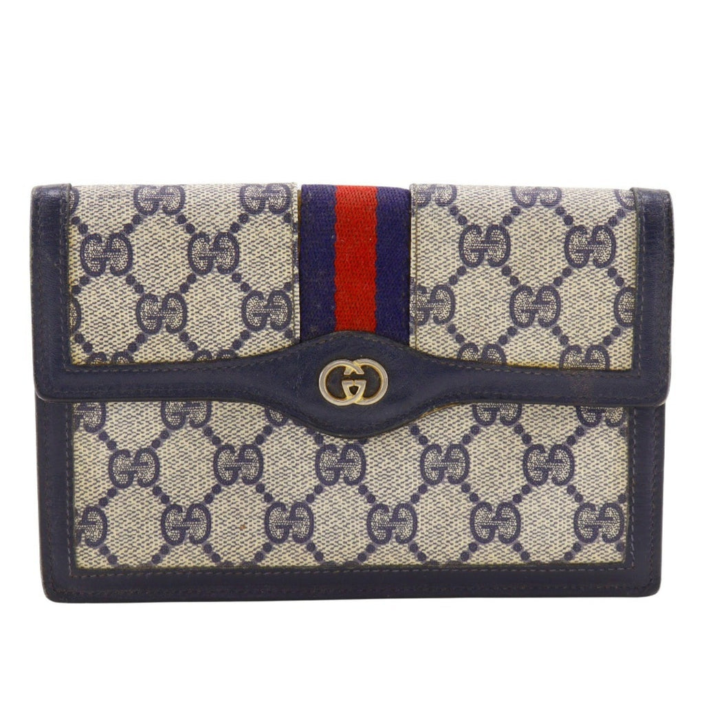 Gucci Navy Gg Supreme Pouch (Pre-Owned)