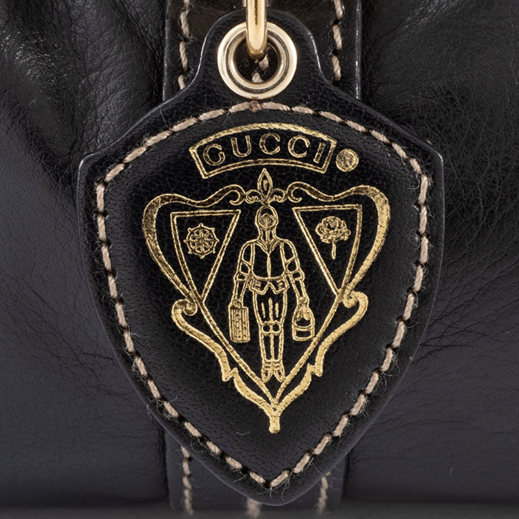 Gucci Hysteria Black Leather Boston Bag (Pre-Owned)