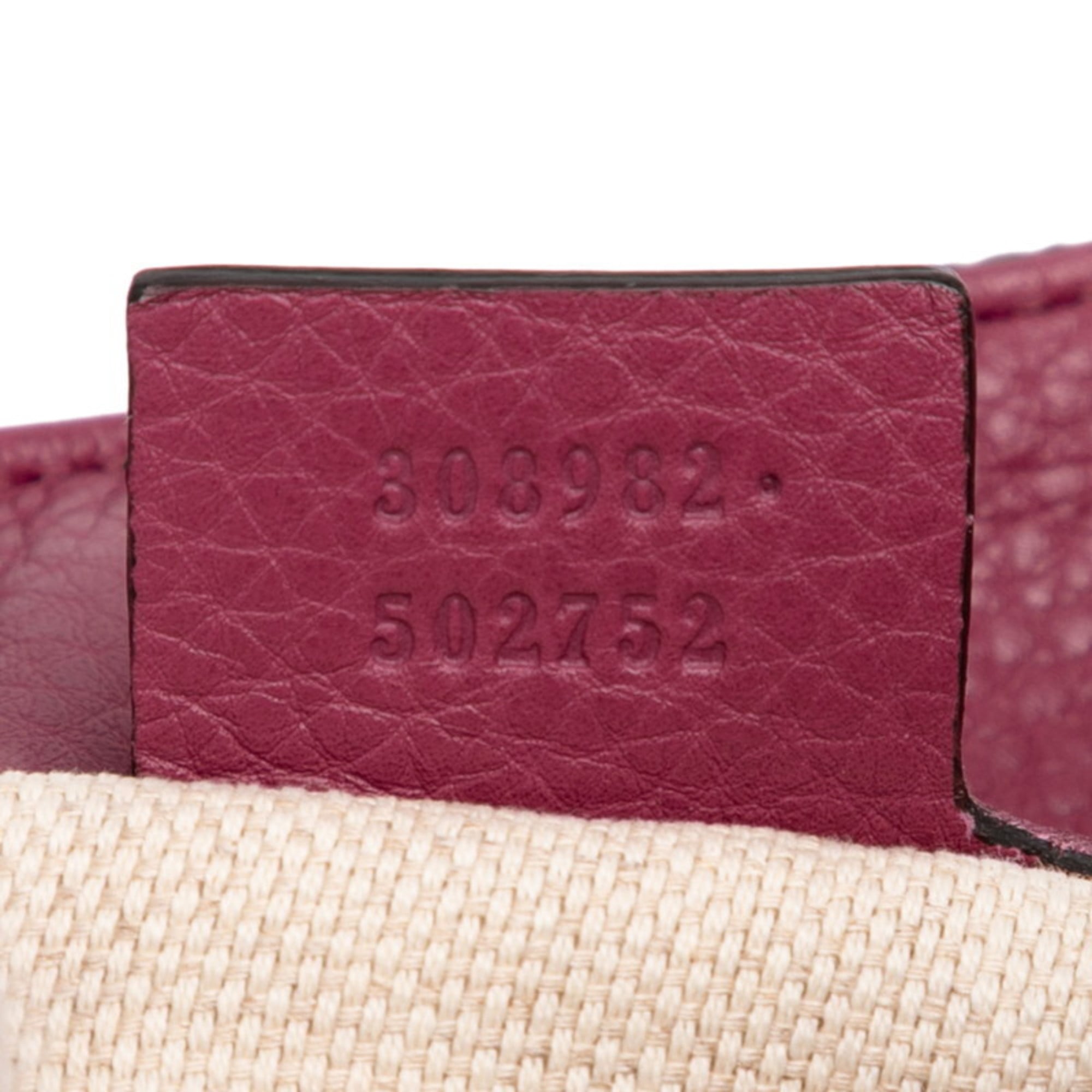 Gucci Purple Leather Shoulder Bag Tote Bag (Pre-Owned)
