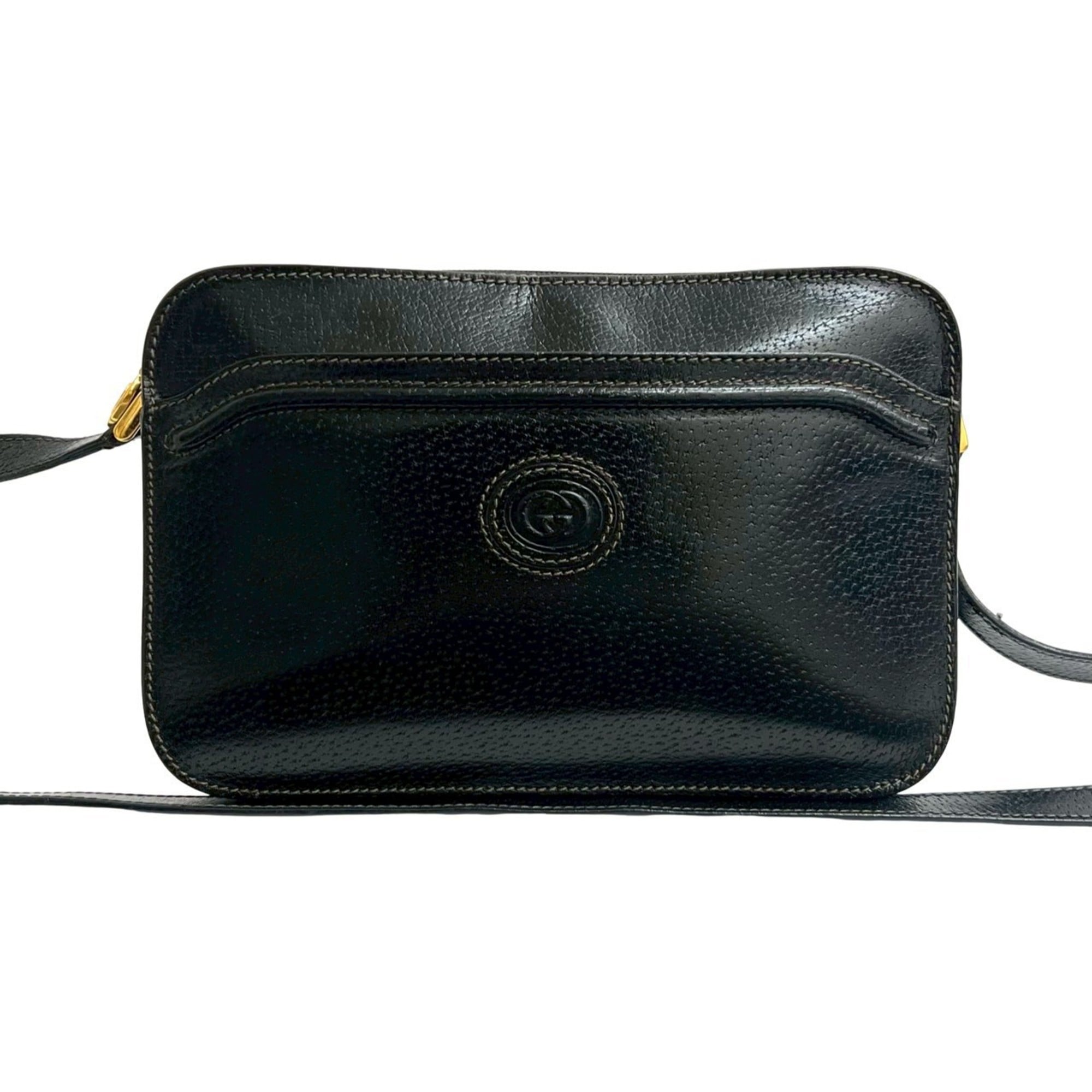 Gucci Black Leather Pochette Shoulder Bag (Pre-Owned)