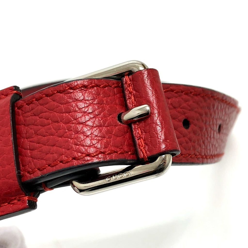 Gucci Red Color Nylon Leather Shoulder Bag (Pre-Owned)