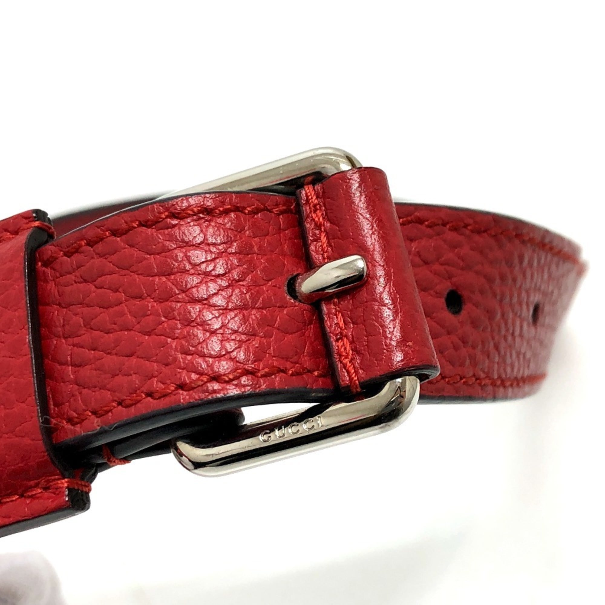 Gucci Red Color Nylon Leather Shoulder Bag (Pre-Owned)