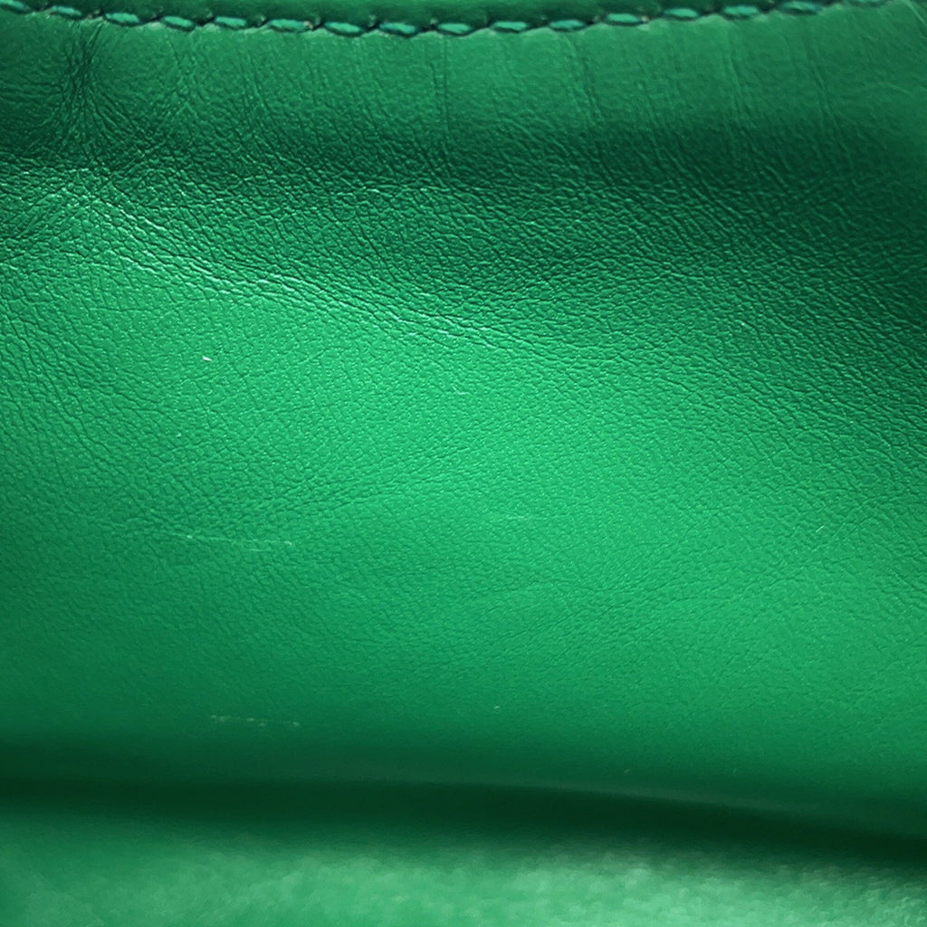 Prada Green Leather Handbag Shoulder Bag (Pre-Owned)