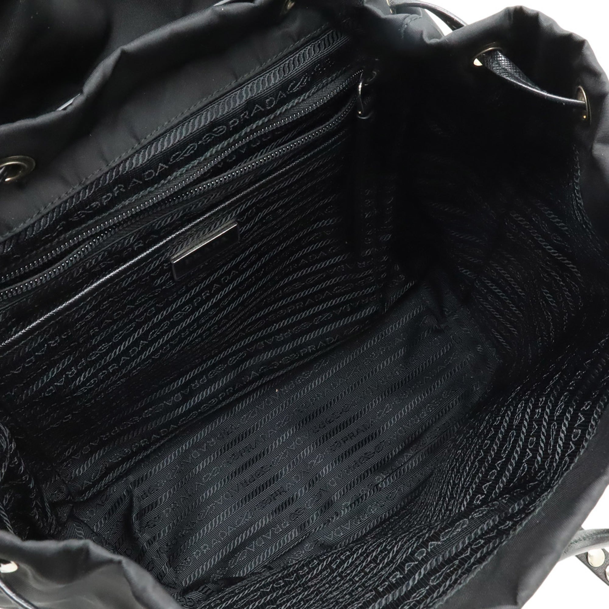 Prada Black Nero Nylon Leather Backpack (Pre-Owned)